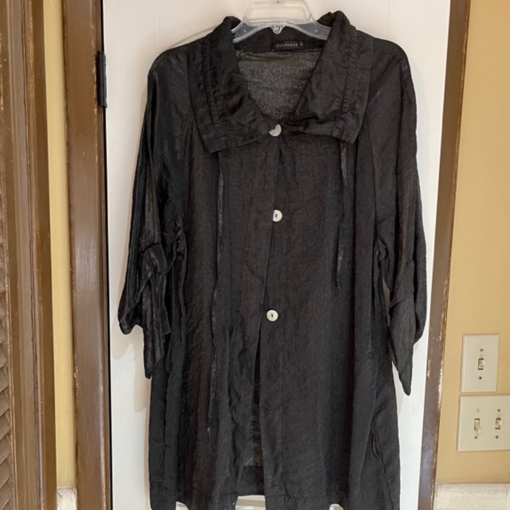 Cut Loose Shiney Black Dress